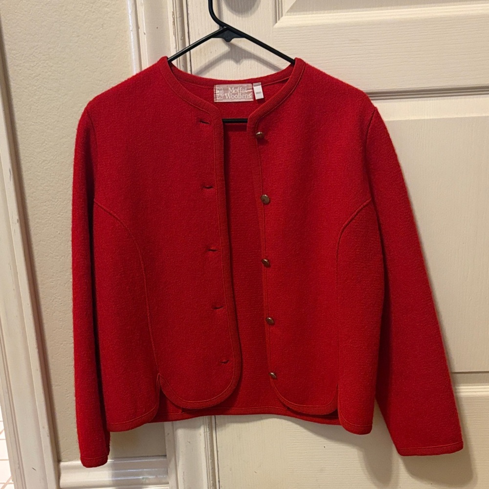 Wool Red Women's Cardigan